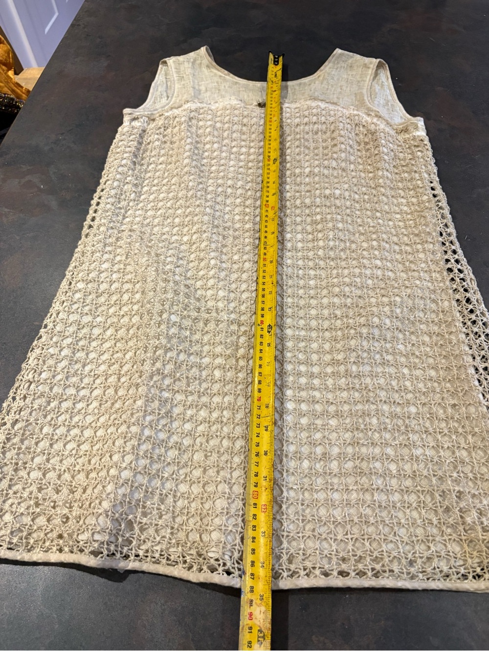 Elisa Cavaletti Cream Crochet Sleeveless Mini Dress XL - Picture 9 of 10